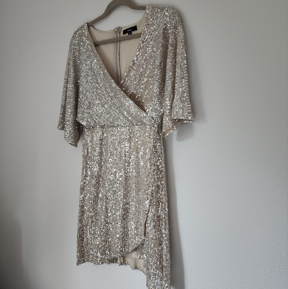 Lulu's Sequin Wrap Dress